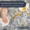 PURRUGS Vintage Farmhouse Boho Area Rug 5x7 ft, Non-Slip Machine Washable Rug, Accent Oriental Rug for Living Room, Dining Room, Bedroom, Entryway and Kitchen, Periwinkle Gray/Soft Ivory