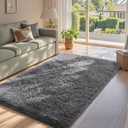Ophanie Upgrade Rugs Fluffy Shaggy Soft Area Rug Non-Slip Indoor Floor Carpet 3x5 Ft Gray