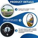 Maitys 1 Pc Convex Mirror Acrylic Safety Traffic Mirror, 24in  Security Corner Mirror with Bracket, Adjustable Angle, for Garage Warehouse Store Room Driveway, Indoor Outdoor Blind Spot