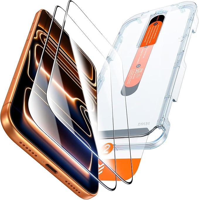 DIMONCOAT TOP 9H+ Glass for iPhone 17 Pro Max Screen Protector[Easy One-Pull Installation] [10X Military Protection] Tempered Glass Screen Protector 17 Pro Max 6.9 inch Case-Friendly, 2-Pack