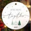2 x Our First Christmas Together Ornament Gifts for Couple, 2025 Newlyweds Wedding Ornaments for Christmas Tree, Ceramic