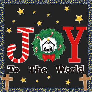 Christmas Nativity Bulletin Board Decoration Sets Joy to The World Christian Paper Cutting Jesus Birth Religious Faith Cardboard Cut-Outs for Xmas Holiday Sunday School Classroom Chalkboard Wall Decor