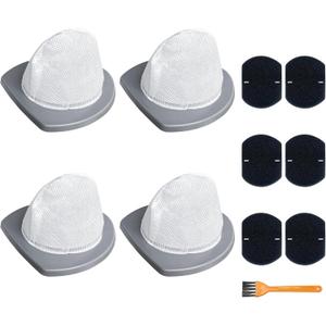 4 Pack 2033 Vacuum Replacement Filter Compatible with Bissell Featherweight Stick Lightweight Bagless Vacuum 20331 20333 20334 20336 20339 2033M, 4 Mesh Filters & 6 Foam Filters, Replace No.1611508