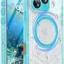 for iPhone 16 Pro Waterproof Case with Magsafe, Built-in [Camera & Screen Protector] [Lanyard], IP68 Water Proof Full Body Dustproof Heavy Duty Frosted Protective Phone Cover, 6.3" Teal