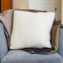 SAMIAH LUXE Cream Teddy Boucle Pillow Covers 18x18 2pcs for Home Living Room Decor, Sherpa Textured Decorative Throw Pillow Covers for Boho Decor, Square Throw Cushion Euro Shams for Modern Farmhouse