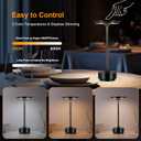 2 x Cordless Table Lamp Rechargeable 5200mAh, Battery Operated Table Light, 3 Color Stepless Dimming Portable Outdoor Touch Lamps for Patio Dining Office Bar Restaurant Hotel (Black)