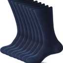 Sock Amazing Unisex Bamboo Rayon Socks Super Soft Black Crew Socks 8 Pack (9-11, Royal Blue)