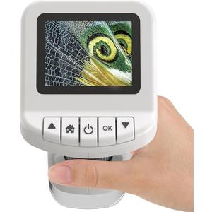 1200X Handheld Portable Microscope for Kids Digital Scope 2.0" Screen Rechargeable STEM Toy Slide Kit Pocket Science Gift for Children Ages 612 Students (White)