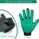 DELOMO Pet Hair Remover Gloves, 255 Tips, Deshedding Glove for Dog and Cat, Gentle De-Shedding Glove Brush, Green, 2 Count
