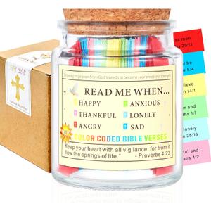 Bible Verse Jar, Read Me When Bible Verses Jar for Daily Encouragement, Bible Study Supplies, Easter Gift, Graduation Gift for Her, Gifts for Mom from Daughter Son