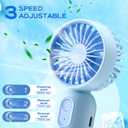 Rossesay 36 Pcs Mini Portable Fan Bulk Cute Handheld Lightweight Small Little Personal Hand Eyelash Fan 3 Speeds USB Rechargeable for Women Men Indoor Outdoor Makeup Travel (Blue)