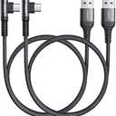 AINOPE [2 Pack 1.6FT Type C Cable, 3.1A Type C Charger Fast Charging, Right Angle Nylon Braided USB to USB C Cable Compatible with Galaxy S22 S21 S10, Note 10 9 A51 LG G8 G7 Charging Cord