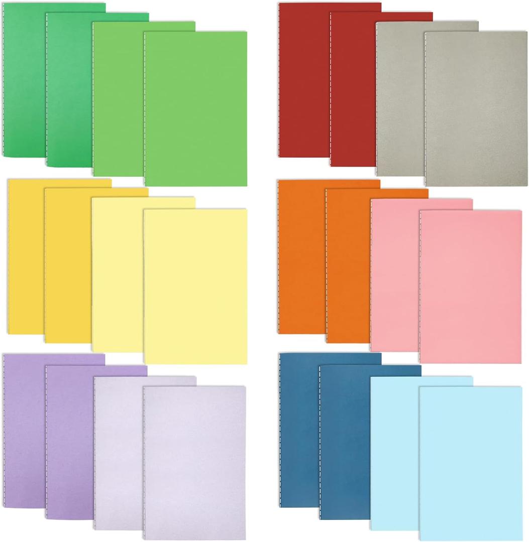 24 Pack Pocket Notebook, 3.5"x 5", Thick & Lined Paper, Softcover, A6 Mini Journal, Small Memo Notepad (Colorful) (Coloful)