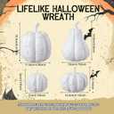 Leinuosen 4 Pcs Thanksgiving Lighted Resin Pumpkin Decorations Pumpkins Fall Centerpiece Table Figurines Decorations for Home Harvest Tabletop Autumn(White)