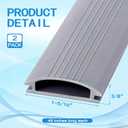 2 Pack 48 Inch Door Threshold Seal Vinyl Replacement Insert for Adjustable Height Aluminum Thresholds 1-5/16 x 3/8 Inch Gray Flexible Weather Stripping Under Door Seal for Exterior Front Back Doors