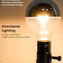 E26 Industrial Steampunk Table Lamp, Vintage Black Bedside Lamp with 4W G80 Silver Half Chrome LED Bulb, Retro Desk Lamp Base with Plug in Cord for Bedroom Office Living Room