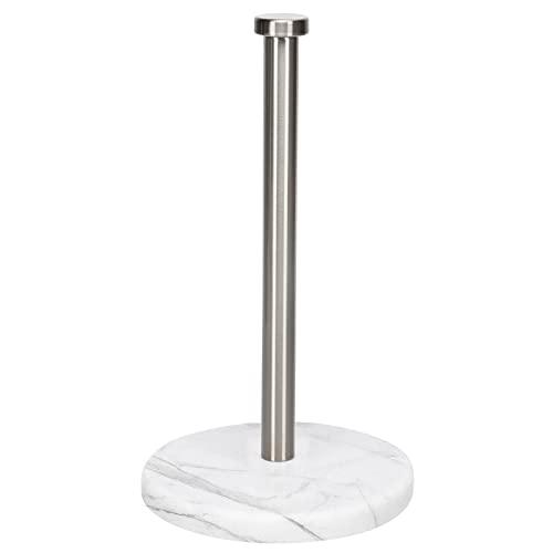 NearMoon Standing Paper Towel Holder, Kitchen Paper Towel Tissue Holder- for Bathroom Kitchen Countertop, Standard or Jumbo-Sized Roll Paper (with Marble Base, Brushed Nickel)