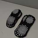 Pilates Grip Socks - Cushioned Slipper Non-Slip Grippy for Women Men Yoga - Barre Workout Hospital Sticky Socks (Large, Black)