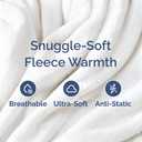 Ultra Soft Fleece Blanket Twin Size - Flannel Fleece Luxury Twin Blanket - Lightweight for Couch Bed Chair - Thick, Warm and Breathable - All Season Cozy Fuzzy, Anti-Static Microplush Bedding, White
