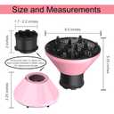 Universal Hair Diffuser Adaptable Hair Dryer Attachment for Blow Dryer Nozzles from 1.7 to 2.2 inch Diameter (Pink)