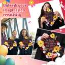 Suncalla 36 Pcs Red DIY Graduation Cap Decorations Kit, 20 Roses Sunflower Flower Heads 4 Inspirational Quote Glitter Stickers 12 3D Butterfly for Grad Cap Topper DIY Art Gift