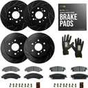 Max Advanced Brakes  PerformanceMAX Front & Rear Brake & Rotor Kit for Heavy-Duty Braking  Drilled & Slotted Brake Rotors & Ceramic Brake Pads  Fits 2007-2018 Chevy Silverado 1500 (KT0782)