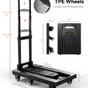 Voipvvii Folding Hand Truck 500lbs, Portable Heavy Duty Dolly Cart, 6 Wheels Collapsible Luggage Cart with 2 Elastic Ropes - Compact Trolley Cart for Easy Moving - Ideal Hand Cart for Travel and More