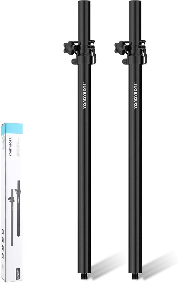 Vondynote Set of 2 Speaker Poles for Subwoofer 35mm Speaker Pole Mount Height Adjustable Fits M20 Threaded Mount