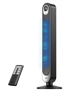 Dreo Tower Fan 42 Inch,Quiet Oscillating Bladeless Fan with Remote, 6 Speeds, 4 Modes, LED Display, 12H Timer, Black Floor Standing Fan Powerful for Indoor Home Bedroom Office Room