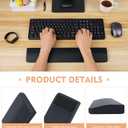 Wooden Keyboard Wrist Rest,Ergonomic Design for Mechanical Gaming Wooden Wrist Rest,Comfortable Typing Pain Relief,Black Solid Wood Non-Slip (17.3INCH(440MM))