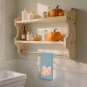 Fall Kitchen Towels, Pink Bowknot Decorative Fall Hand Towels, Pumpkin Autumn Dish Towel Dishcloths Tea Towel for Kitchen Bathroom, Preppy Coquette Fall KitchenBathroom Blue Decor, 16x24in