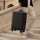 Top Opening PC Hard Shell Suitcase, 20-inch International Carry On Luggage with TSA Lock, 360 Silent Spinner Wheels, Lightweight - Ideal for Business Travel Suitcase (Black, Carry-On 20-Inch)