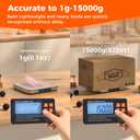 Rechargeable Split Digital Kitchen Food Scale - TRUDIN Weight Scale for Bread Making & Coffee Brewing, Max.22lb/10kg,1g/0.05oz Accuracy,5 Units with Large Backlit LCD,Wall-Mount (Light Silver)