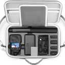 STARTRC PHOTO Osmo 360 Case, Travel Carrying Case with Customized Partitions for DJI Osmo 360 Accessories, Portable PU Leather Bag with Shoulder Strap and Carry Handle