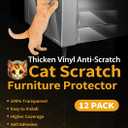Cat Scratch Couch Furniture Protector: Thickened Protectors Sofa Guard from Cats Scratching - 12 Pack Clear Plastic Sticky Cover Anti Scratch Protection for Couches from Pet Claw