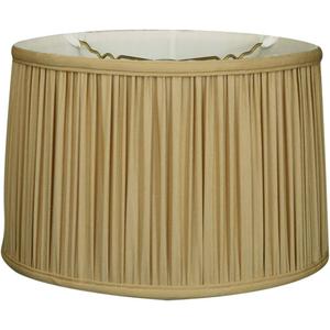 Royal Designs Shallow Drum Gather Pleat Basic Lamp Shade, Antique Gold, 11" x 12" x 8.5",BS-750-12AGL
