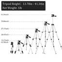 Phone Stand, Phone Tripod, 41" Flexible Tripod for Cell Phone, Cell Phone Stand, Portable Aluminum 4 Section Telescopic Legs Camera Stand Bracket Mobile Phone Selfie Stickholder with Carry Bag