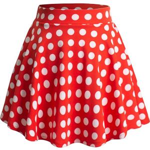 Made By Johnny Women's Basic Versatile Stretchy Flared Casual Mini Skater Skirt S Plus Size