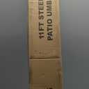 JEAREY 9FT Outdoor Patio Umbrella Outdoor Table Umbrella with Push Button Tilt and Crank, Market Umbrella 8 Sturdy Ribs UV Protection Waterproof for Garden, Deck, Backyard, Pool (Dark Blue)