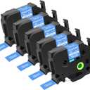 5 Pack Compatible with P-Touch TZe-545 AZE-545 TZ-545 White on Blue 18mm 0.7'' Laminated Label Tape Replacement for Ptouch PT-1300 PT-2030 PT-300 PT-D400AD PT-E550W PT-P950NW Label Maker