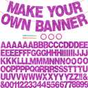 BEISHIDA 116 PCS A-Z DIY Letter Banner Kit Make Your Own Banner Including 111 Letters and Numbers 3 Rope and 2 Threading Device, Customized for Birthday Graduation Wedding Decor Purple