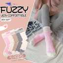 EBMORE Womens Fuzzy Socks Slipper Fluffy Cozy Comfy Cabin Plush Warm Winter Sleep Home Soft Socks (Pink/White Series/Grey/Beige)