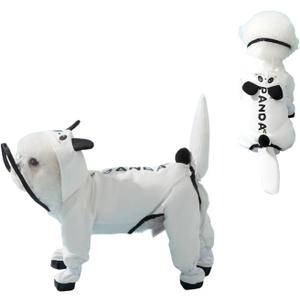 Small Dog Raincoat, Tail Protect Feet Cover Waterproof Dog Rain Jacket Rain Coat for Puppy Small Dogs(Panda,XXL)