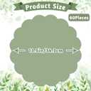 60 Pcs Sage Green Paper Placemats, 13.5 Inch Disposable Scalloped Easter Placemat Round Table Place Mats, Round Table Place Mats for Birthday Wedding Bridal Shower Baby Shower Banquet Tea Party