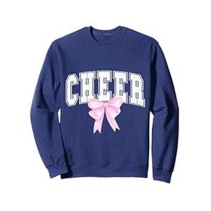 Cheer Coquette Pink Bow Cheerleader Sweatshirt, L