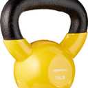 Amazon Basics Vinyl Kettlebell, 10 Pounds, Light Orange