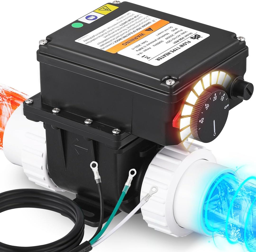 Mxmoonant 2KW 110V Hot Tub Thermostat, Spa Heater Whirlpool Bathtub Thermostat with Adjustable Temp Control for 400Gals Bathtub, Hot Tub, Spa, Small Pool (No Plug)