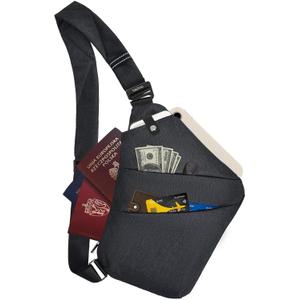 VADOO Sling Bag for Men and Women, Anti theft Crossbody Bag Lightweight Shoulder Chest Bag for Travel Gym (Left 2.0-black)