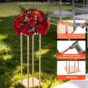 VEVOR Wedding Flower Stand, 10PCS 23.62-inch Column Flower Stand, Floral Stands with Metal Laminate, Cylindrical Cubic Floral Display Rack for Wedding, Party, Birthday, Home,French Gold Centerpiece Stands