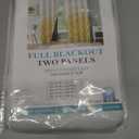 Metro Parlor Ombre Full Blackout Curtains 90 Inches Long 2 Panels for Living Room Bedroom Yellow White Moroccan Geo Patterned Room Darkening Thermal Insulated Grommet Top Window Treatment Drapes,52x90